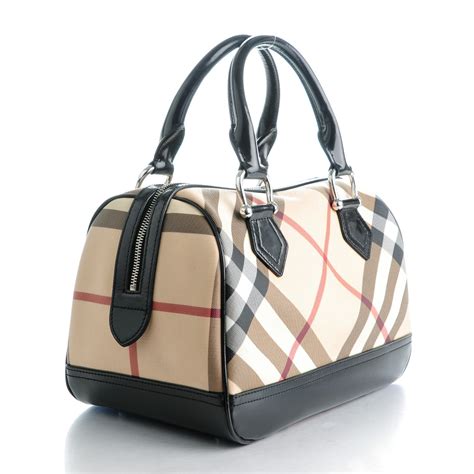 BURBERRY Nova Check Bowling Bag Black 